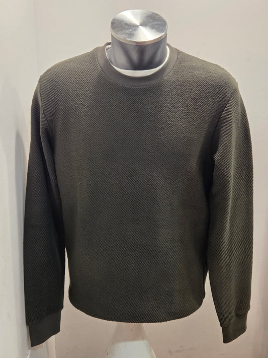 WHITE SAND FELPA GIROCOLLO IN COTONE COLOR VERDE MILITARE