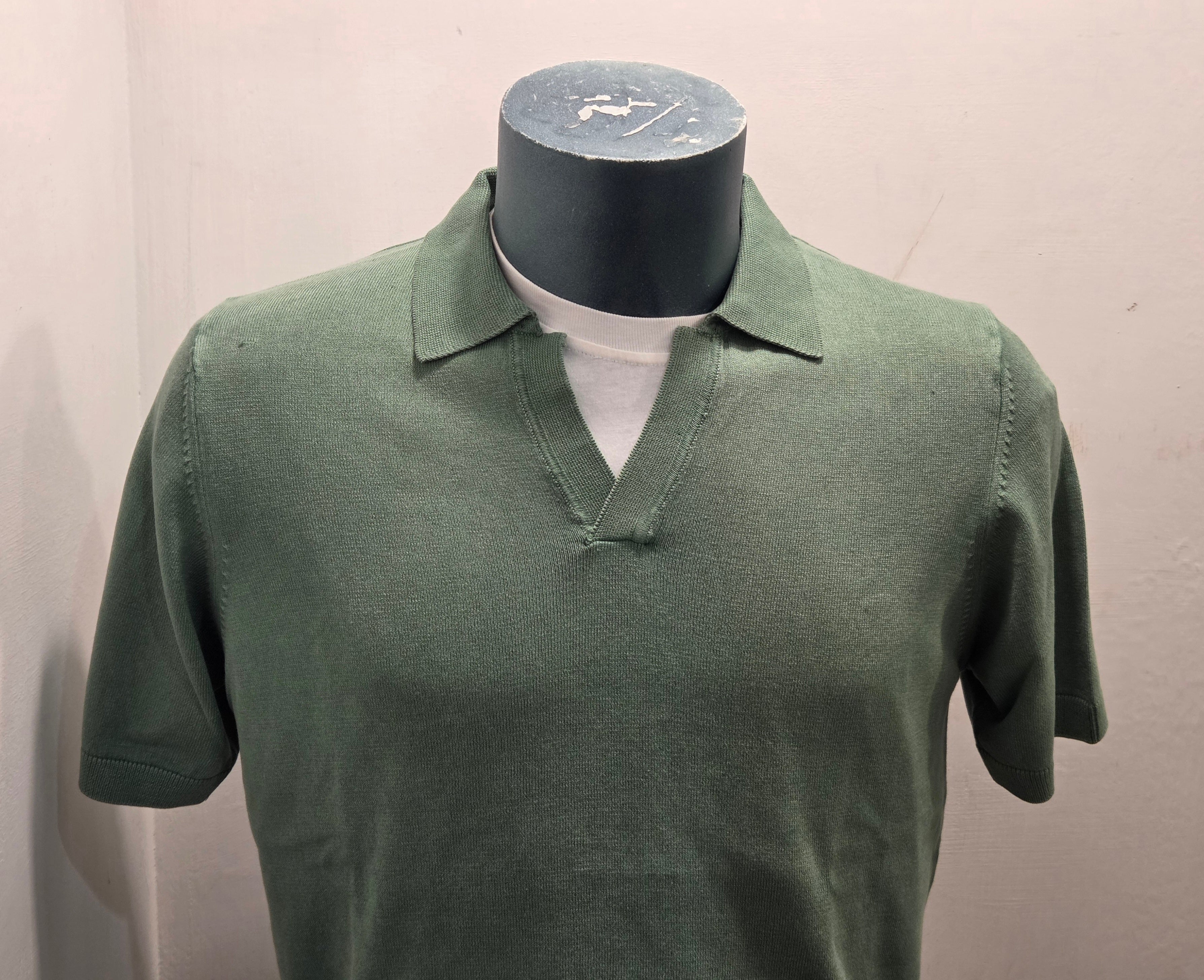 BRAMANTE POLO FILO COTONE MANICA CORTA COLOR VERDE