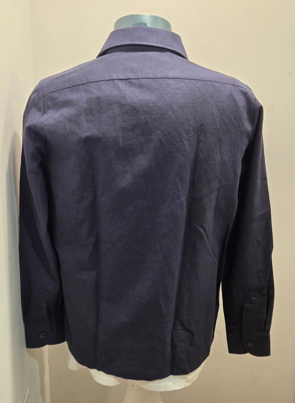 OVERSHIRT GMF SG345 LINO/COTONE COLOR BLU