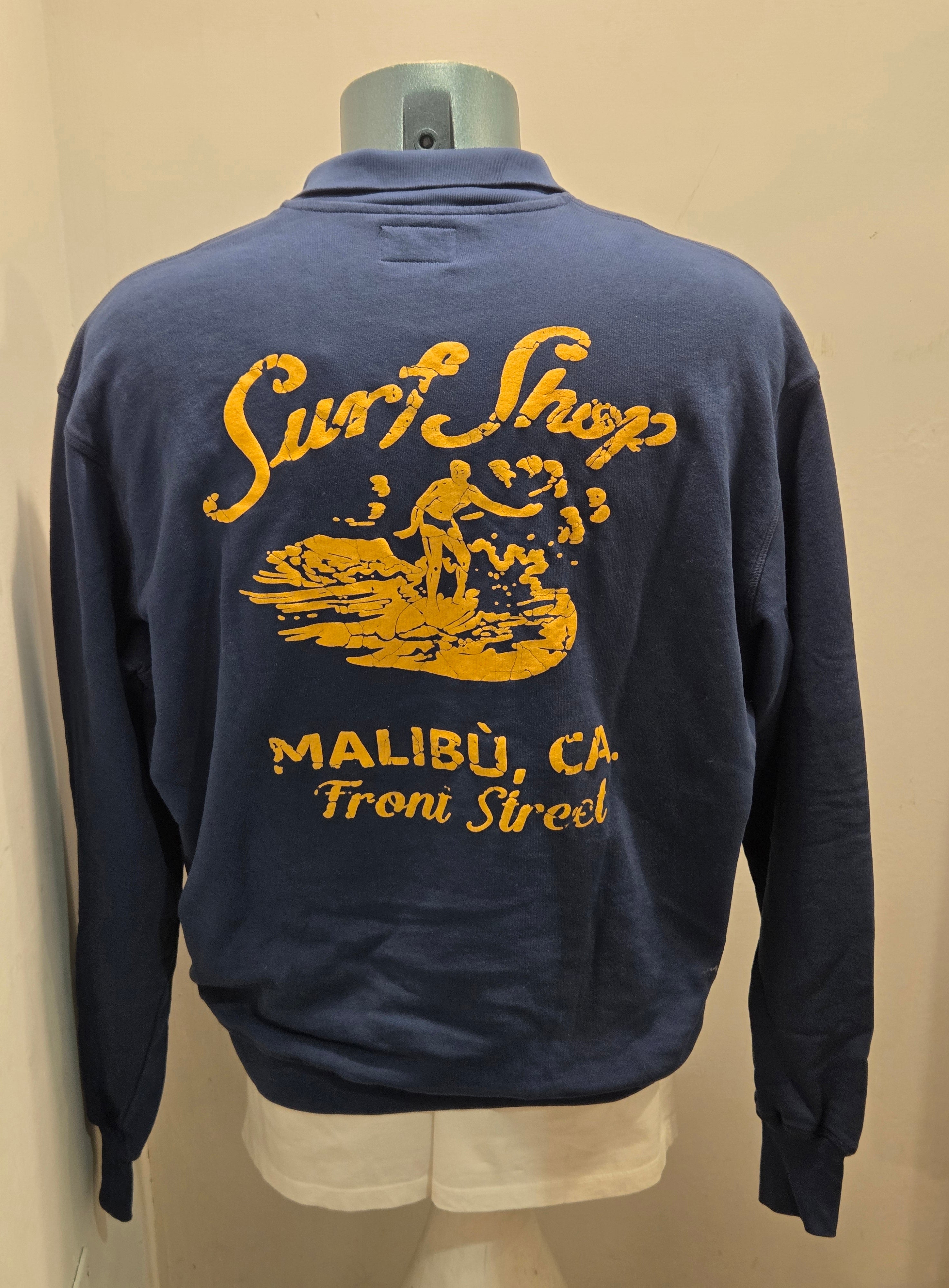 FRONT STREET 8 FELPA MEZZA ZIP SURF SHOP COLOR BLU