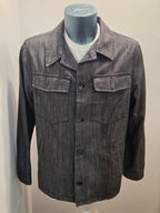 GIACCA CAMICIA WHITE SAND CHAMBRAY COLOR WASHED BLACK