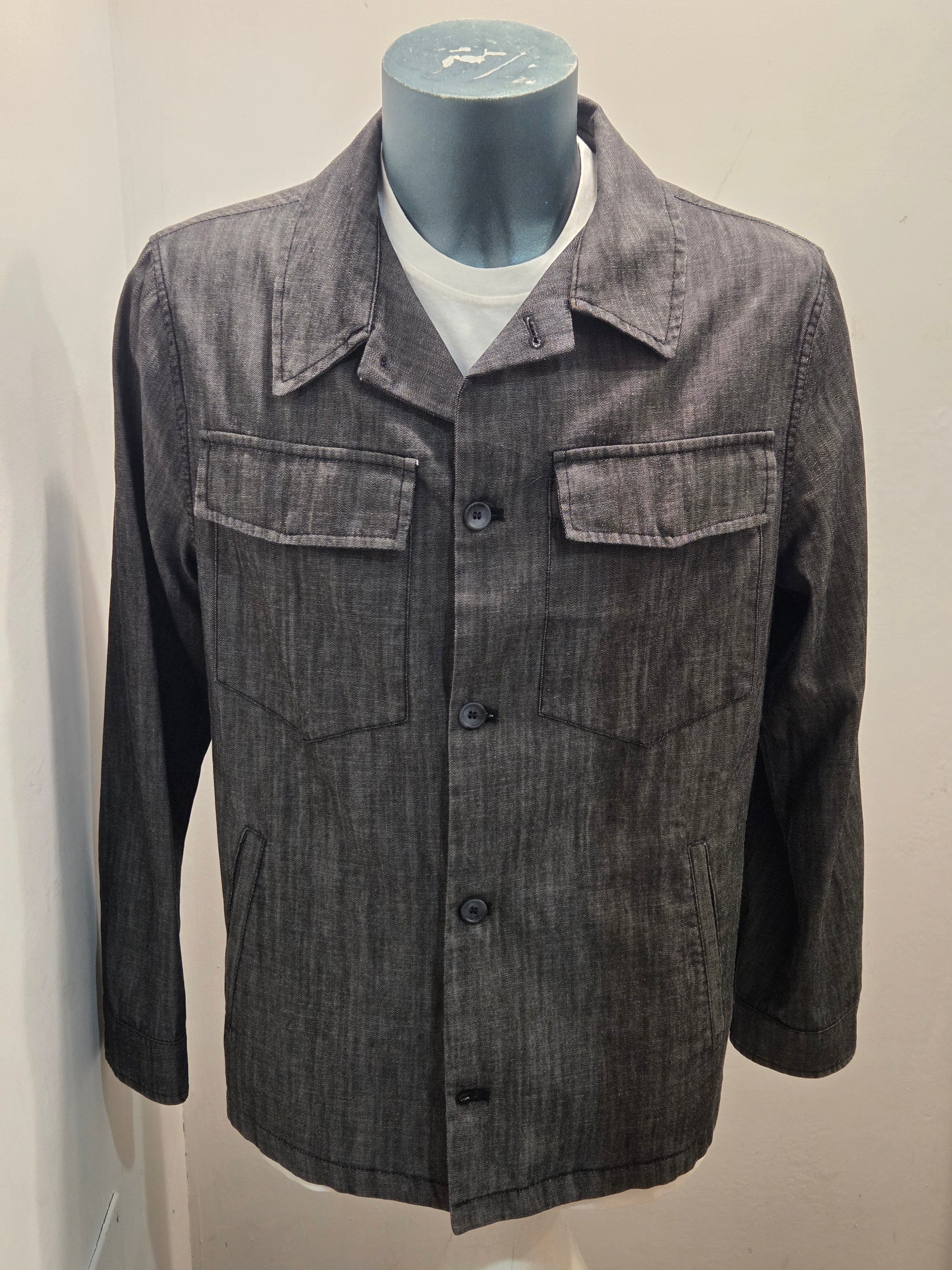 GIACCA CAMICIA WHITE SAND CHAMBRAY COLOR WASHED BLACK
