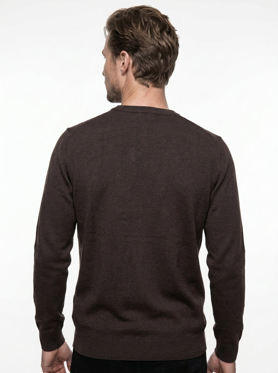 BRAMANTE MAGLIA GIROCOLLO REGULAR FIT COLOR MARRONE
