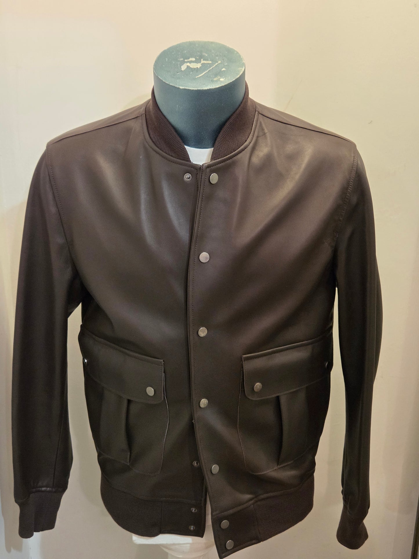 GIUBBINO IN PELLE BLUSOTTO TESTA DI MORO P698