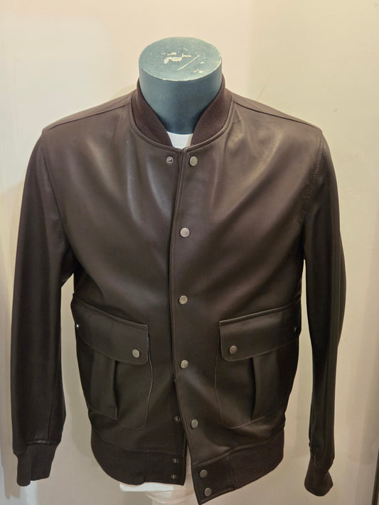 GIUBBINO IN PELLE BLUSOTTO TESTA DI MORO P698