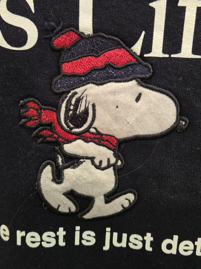 FELPA IN THE BOX GIROCOLLO BLU SNOOPY RUNNING IS LIFE