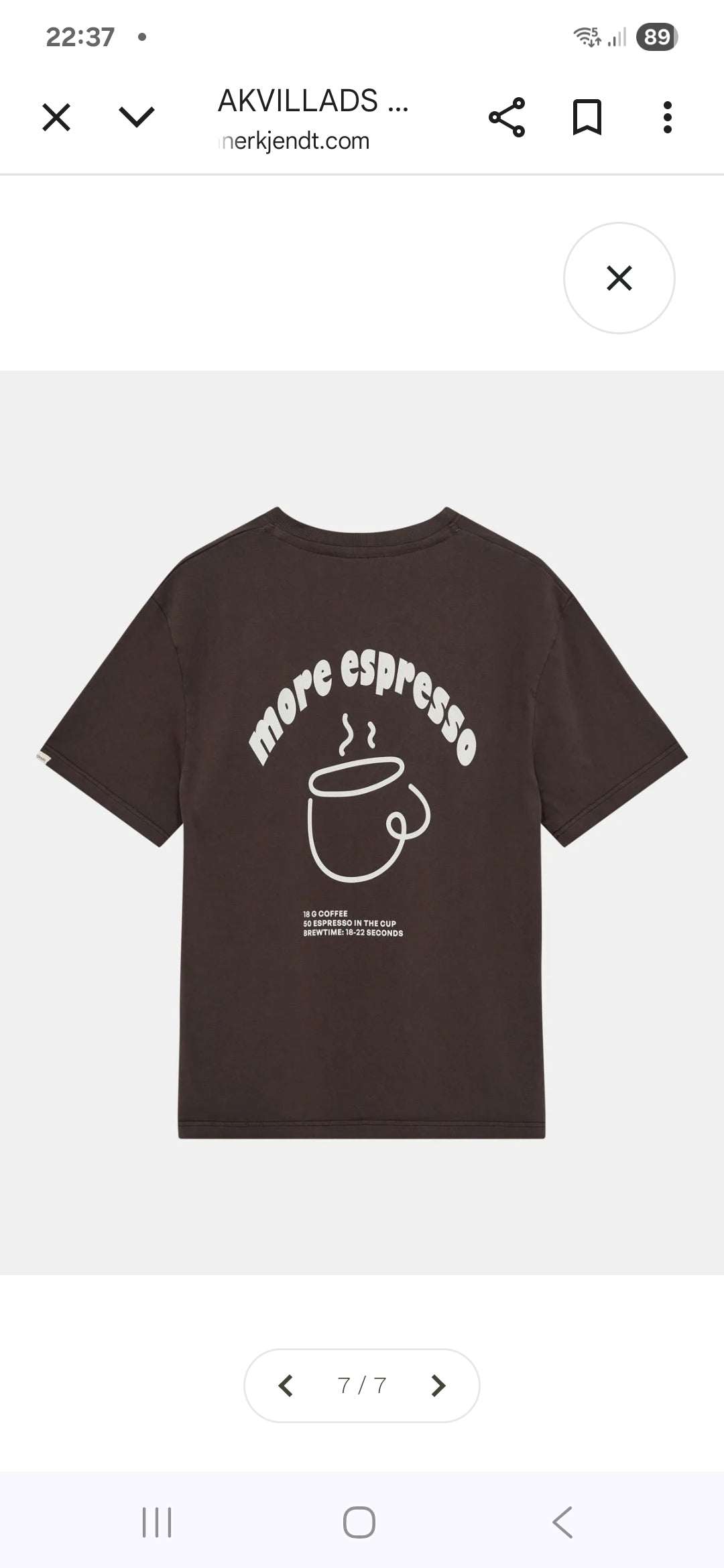 T-Shirt ANERKJENDT ESPRESSO COLOR MARRONE