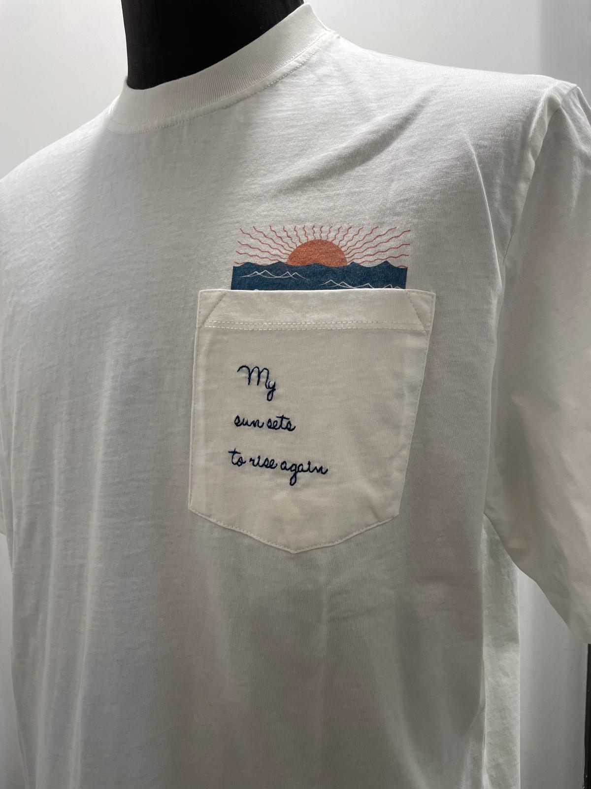 T SHIRT IN THE BOX POCKET SUNSET COLOR PANNA SS250008