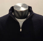 MAGLIONE RE-BRANDED IN CASHEMERE CON ZIP COLOR BLU