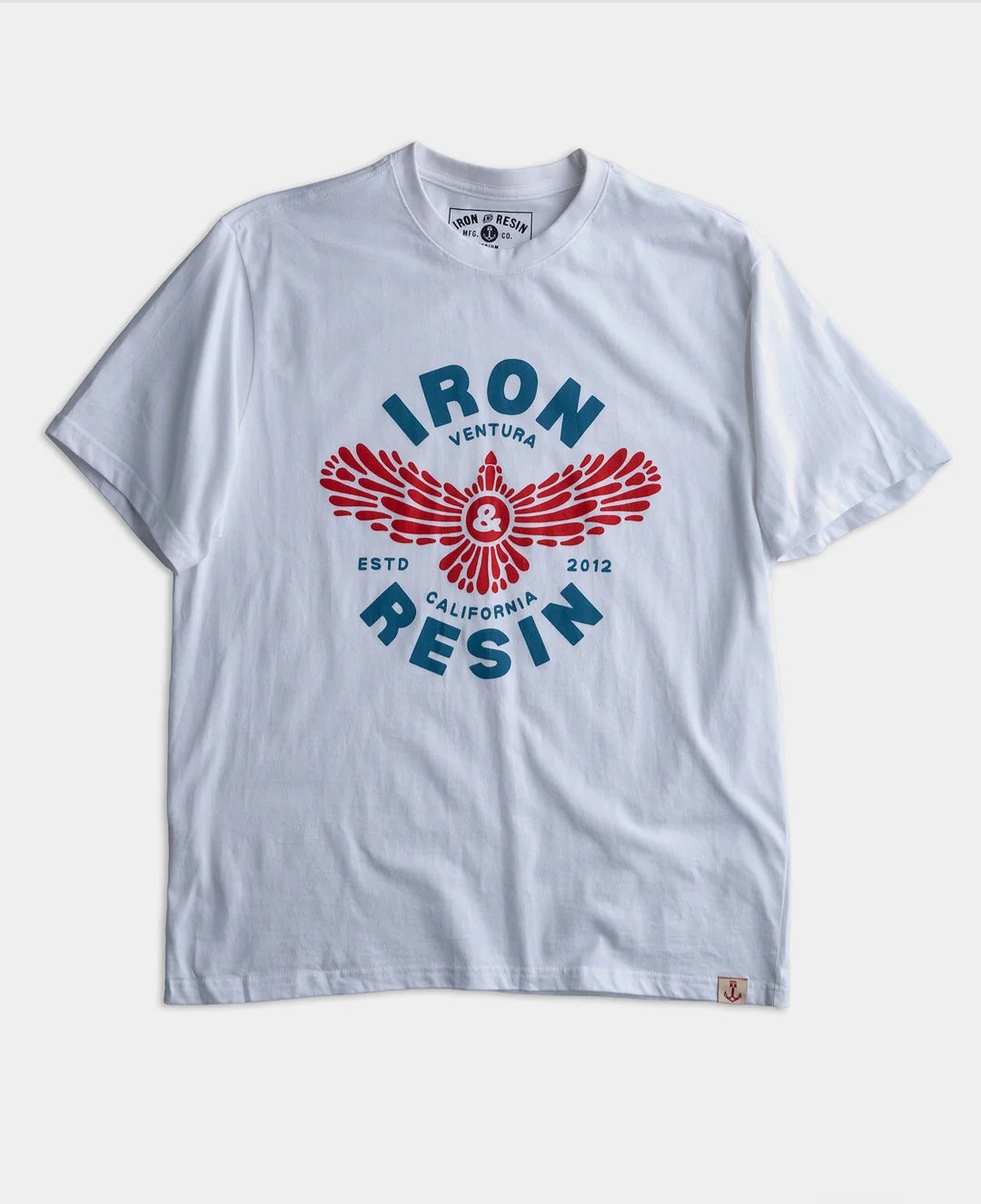 IRON AND RESIN T-SHIRT FREEBIRD TEE COLOR WHITE COMBED COTTON 180g