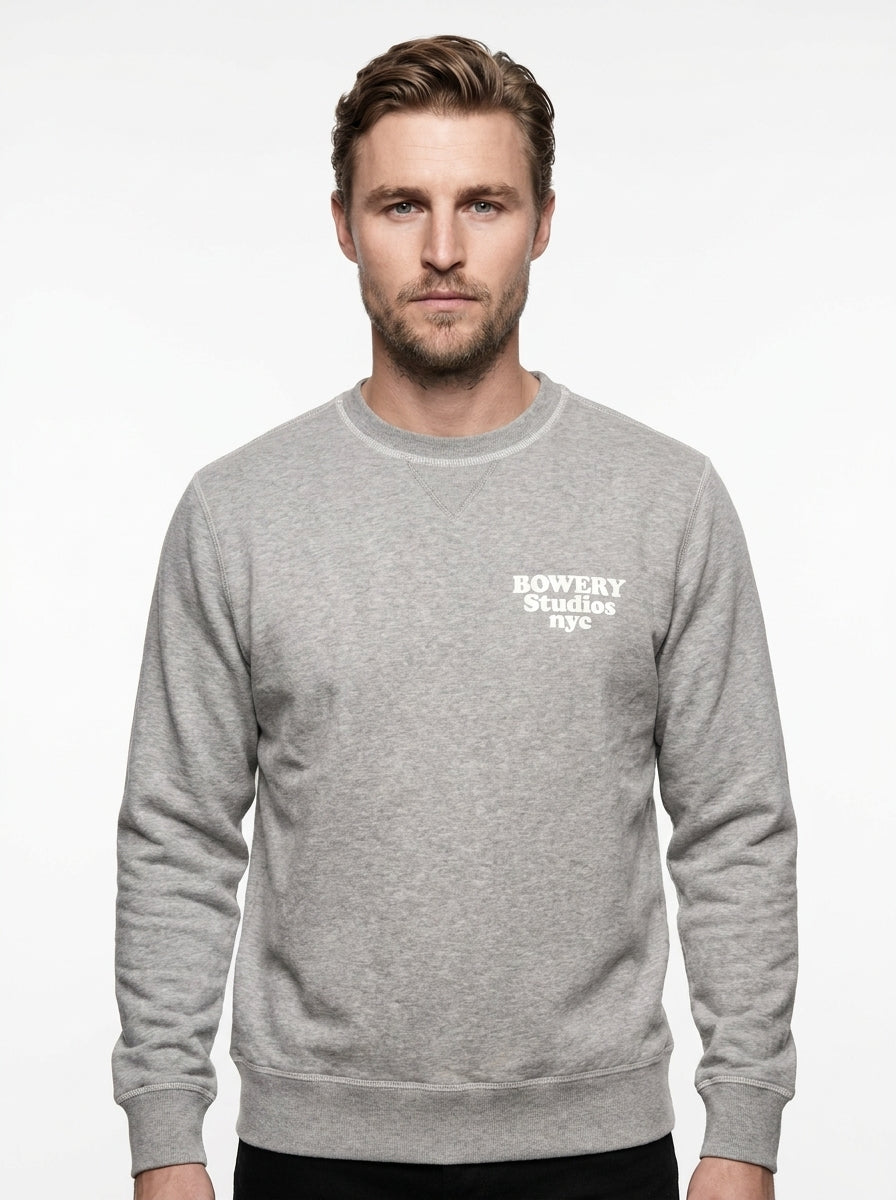 FELPA GIROCOLLO BOWERY NYC MODELLO STUDIOS COLOR GRIGIO MELANGE