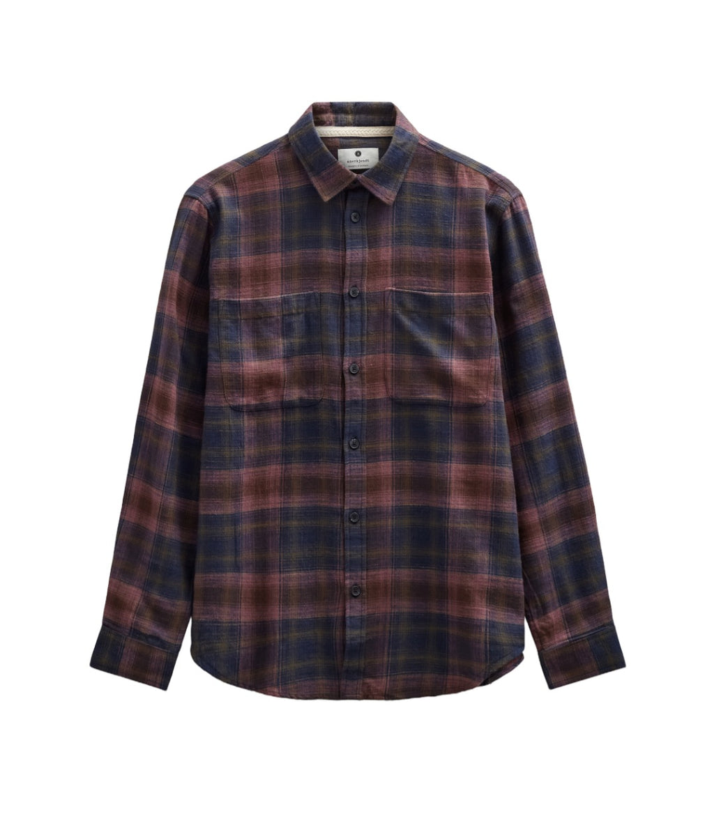 ANERKJENDT AKLEIF FLANNEL CHECK5 LS SHIRT COLORE VINEYARD WINE