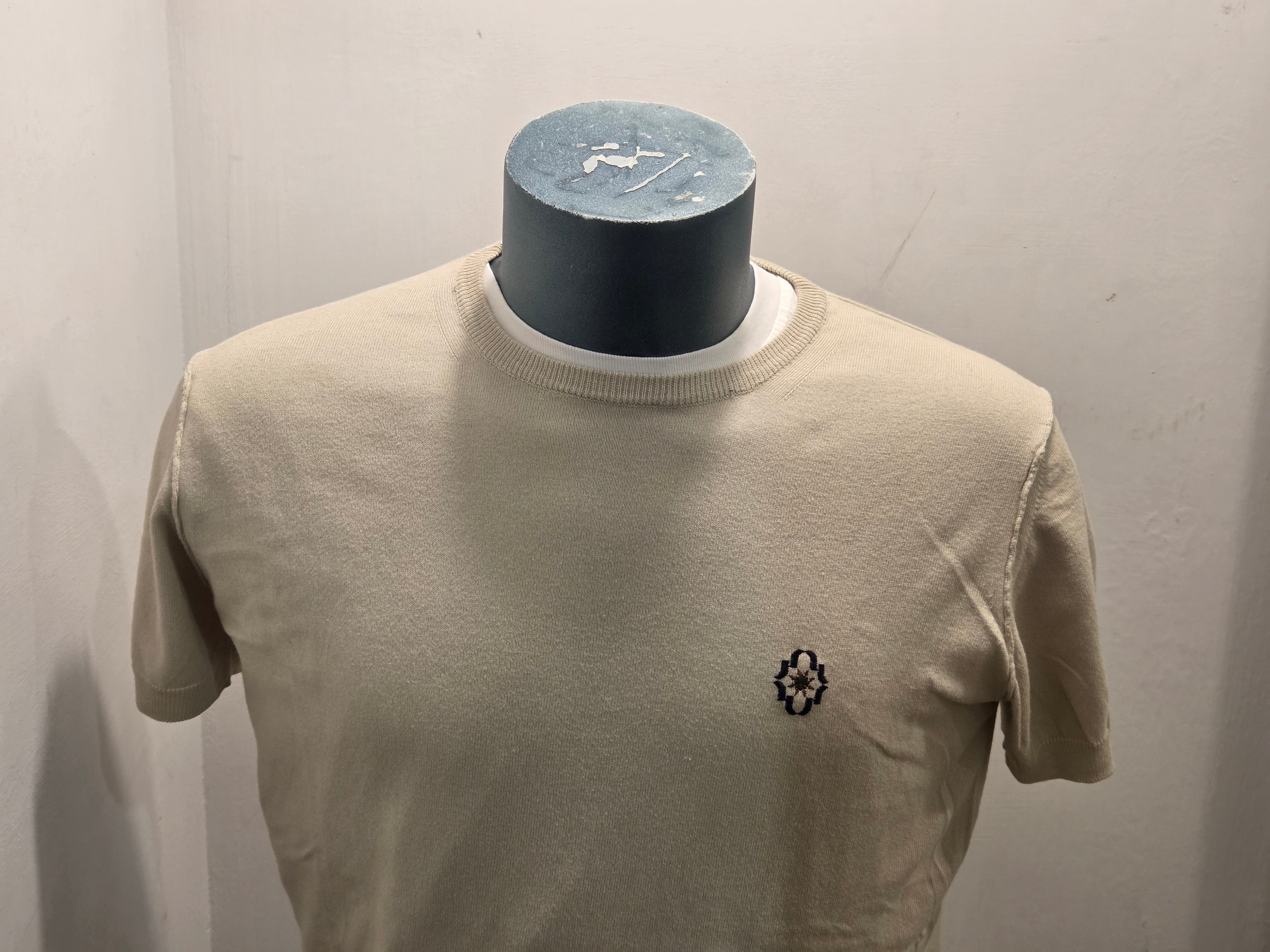IN THE BOX MAGLIA FILO EMBROIDERY GARMENT DYED COLOR BEIGE