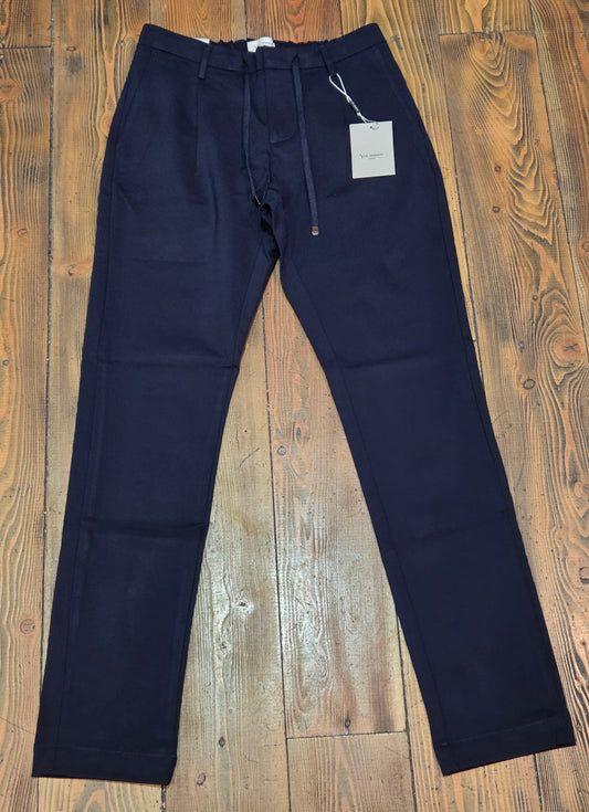 PANTALONI YAN SIMMON LIFE T414L PUNTO MILANO CON LACCIO COLOR BLU