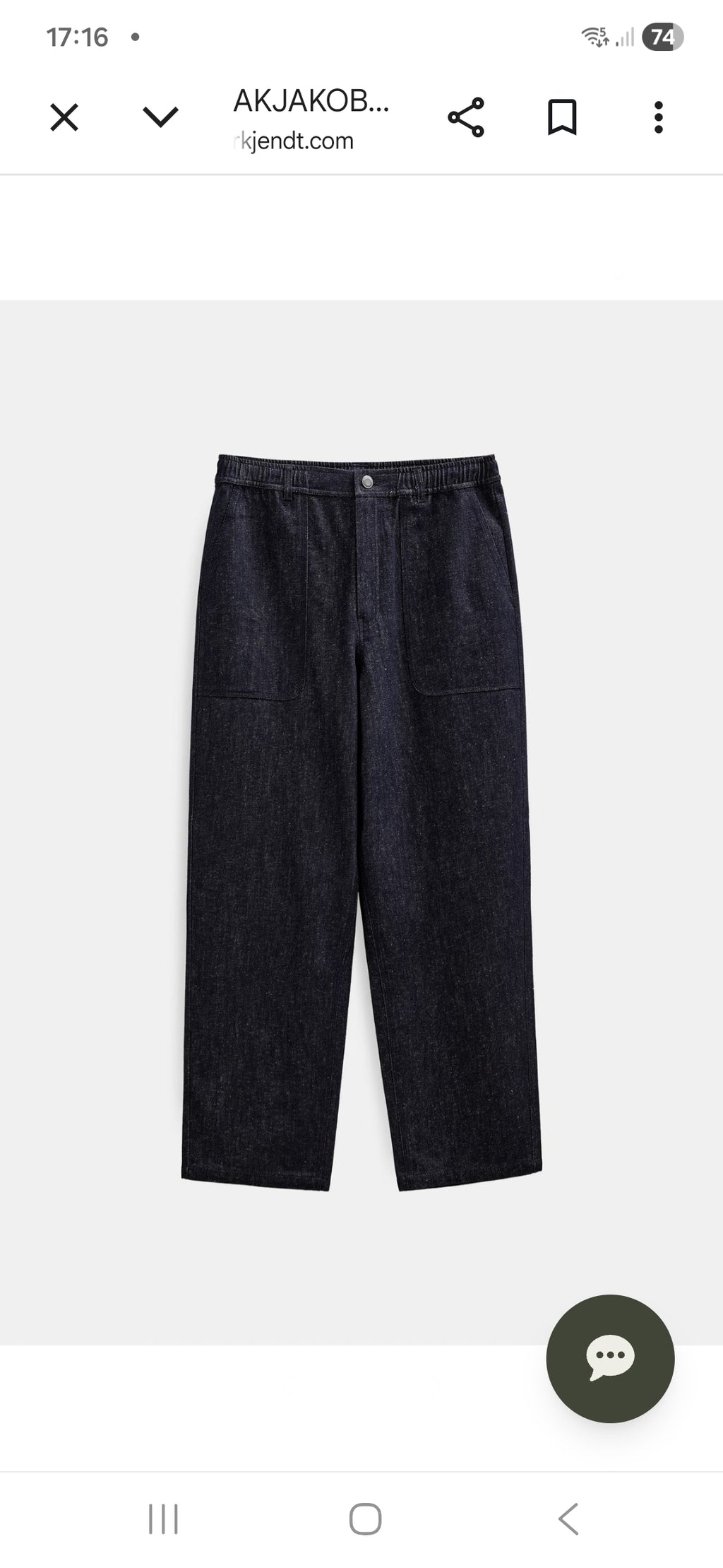 AKJAKOB DENIM FATIQUE JEANS ANERKJENDT COLOR DARK BLUE DENIM