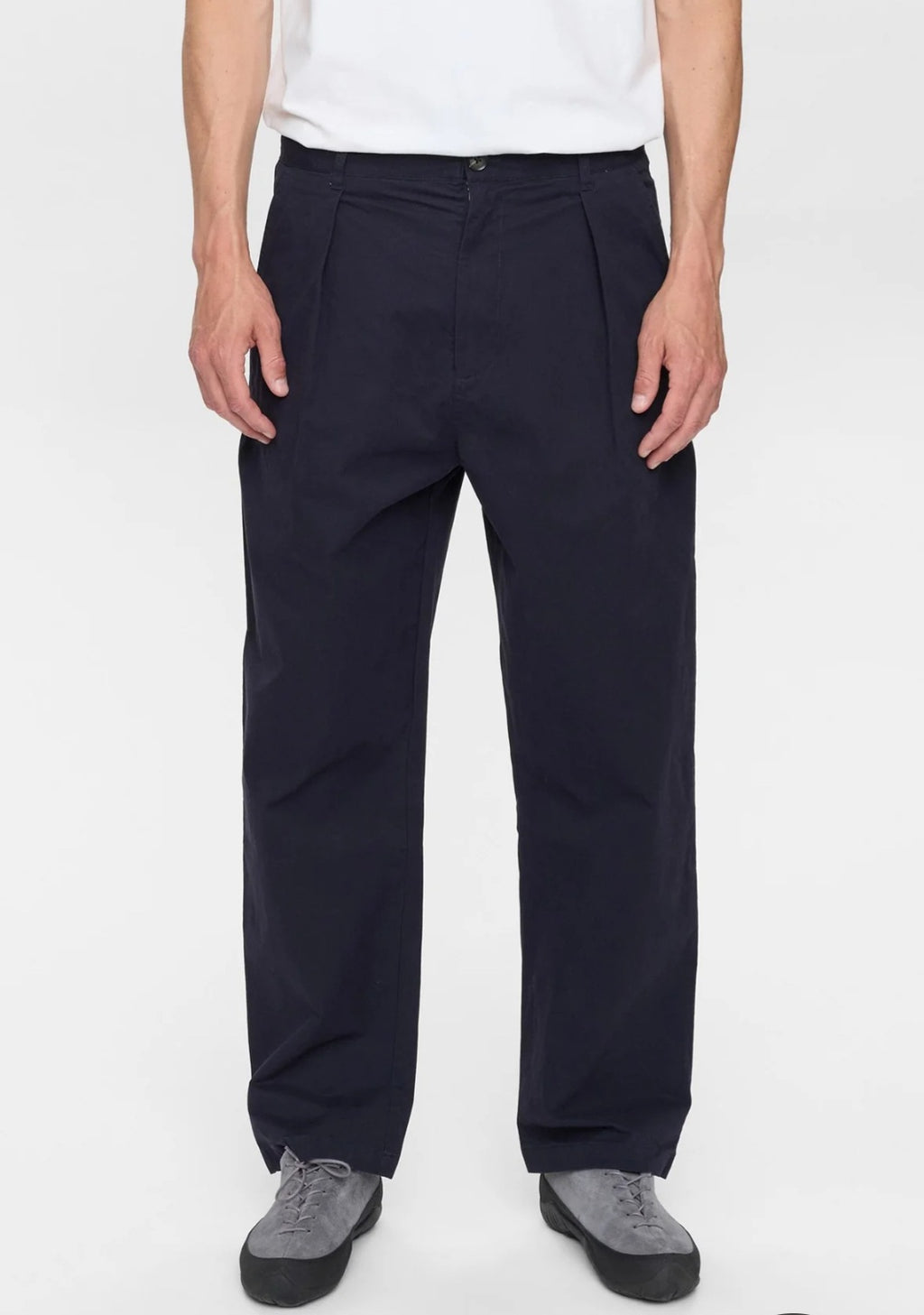 AKJAKOB COTTON PLEAT PANTS ANERKJENDT COLOR BLU