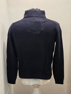 MAGLIONE RE-BRANDED IN CASHEMERE CON ZIP COLOR BLU