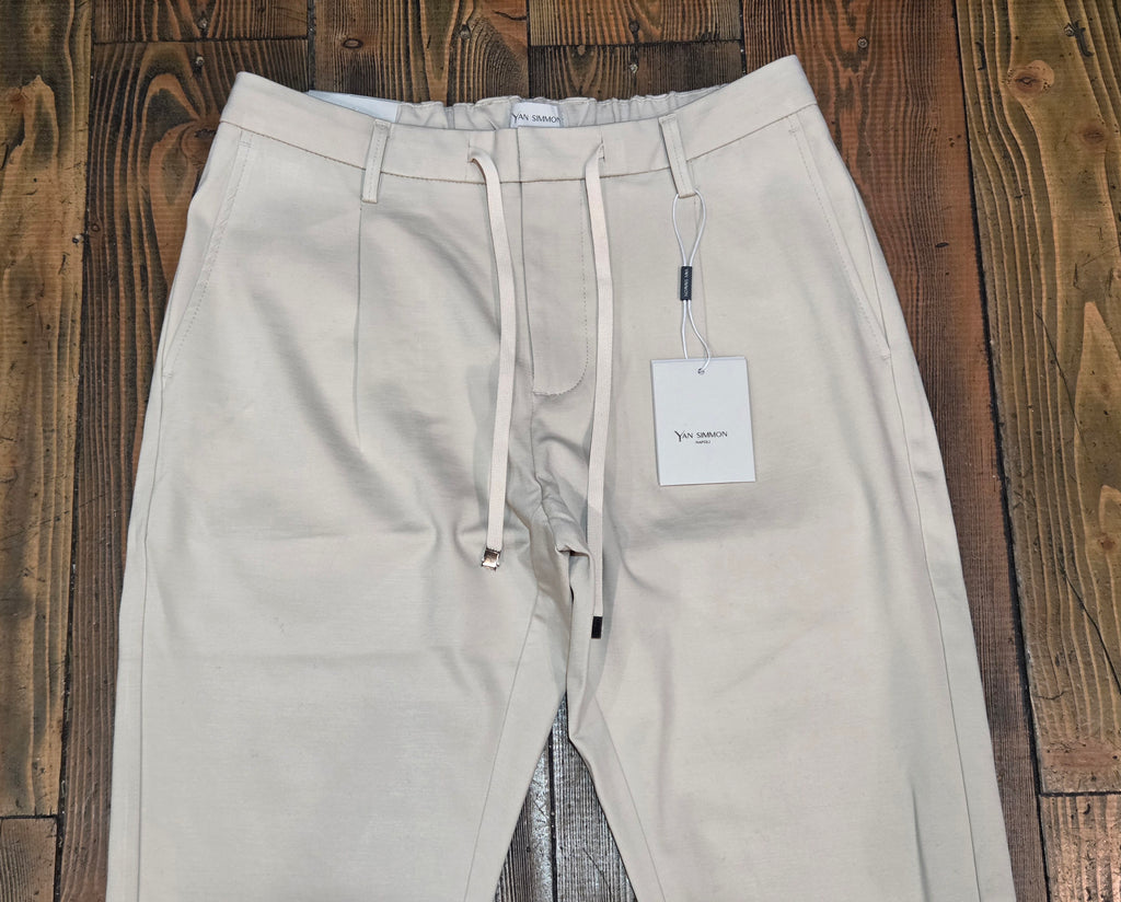 PANTALONI YAN SIMMON LIFE T414L PUNTO MILANO CON LACCIO COLOR CORDA.