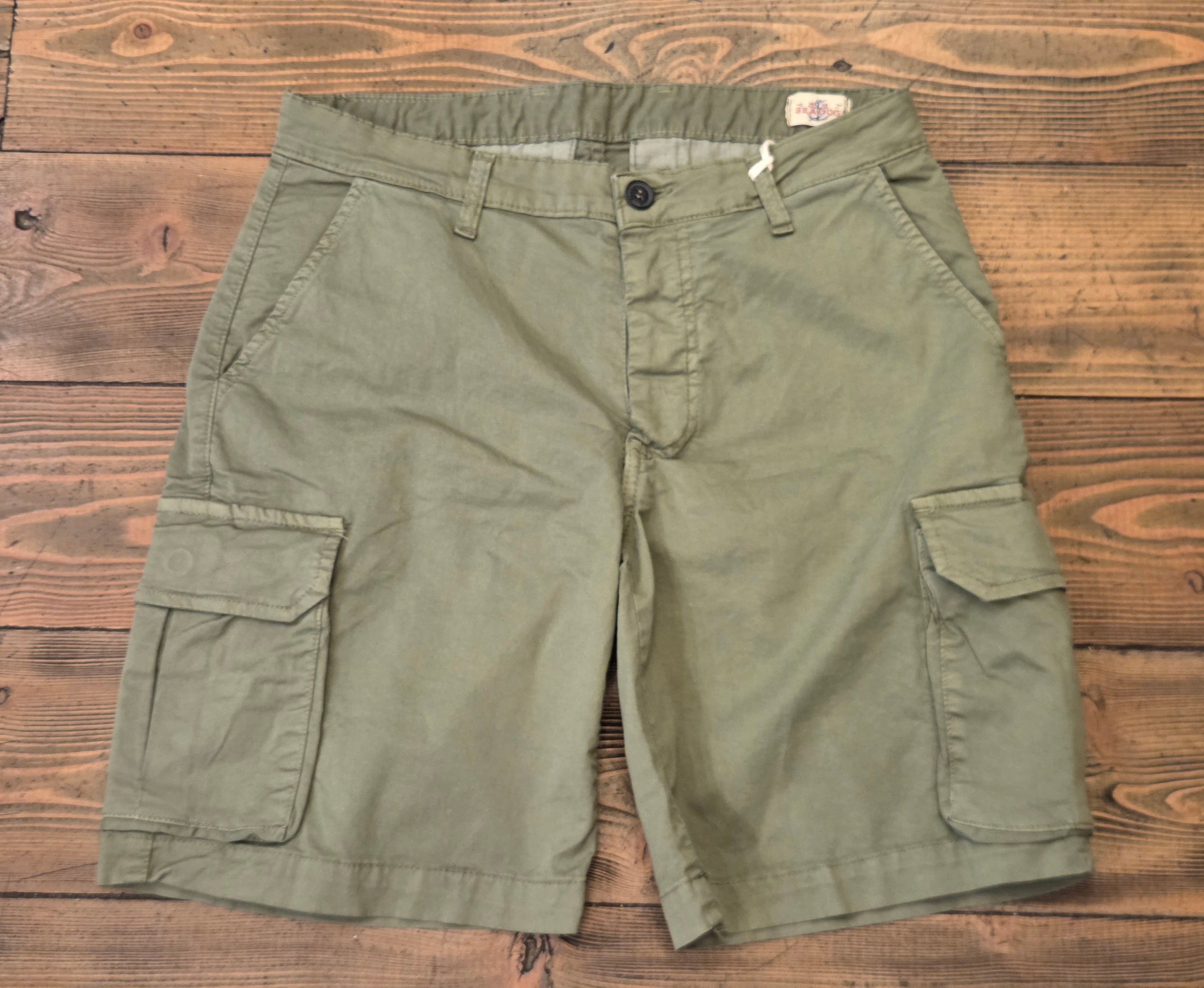 SEADOG NEBRASKA BERMUDA CARGO 100% COTONE COLORE MILITARE MADE IN ITALY