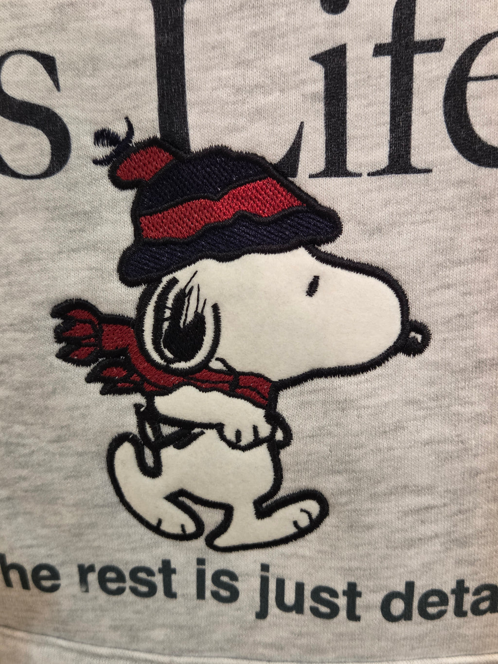 FELPA IN THE BOX CAPPUCCIO GRIGIA SNOOPY RUNNING IS LIFE