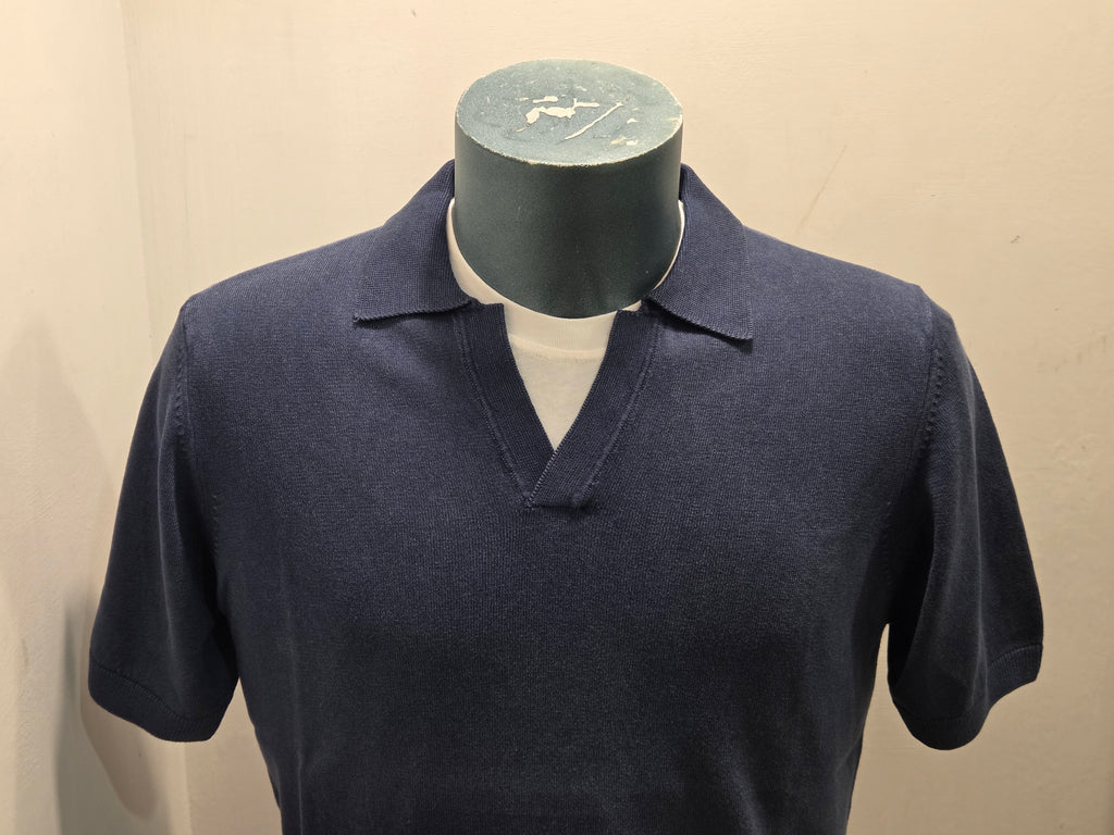 BRAMANTE POLO FILO COTONE MANICA CORTA COLOR BLU