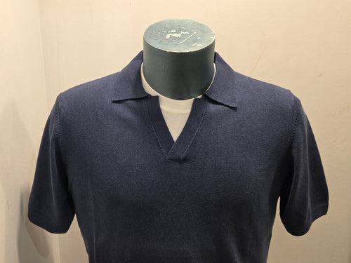 BRAMANTE POLO FILO COTONE MANICA CORTA COLOR BLU