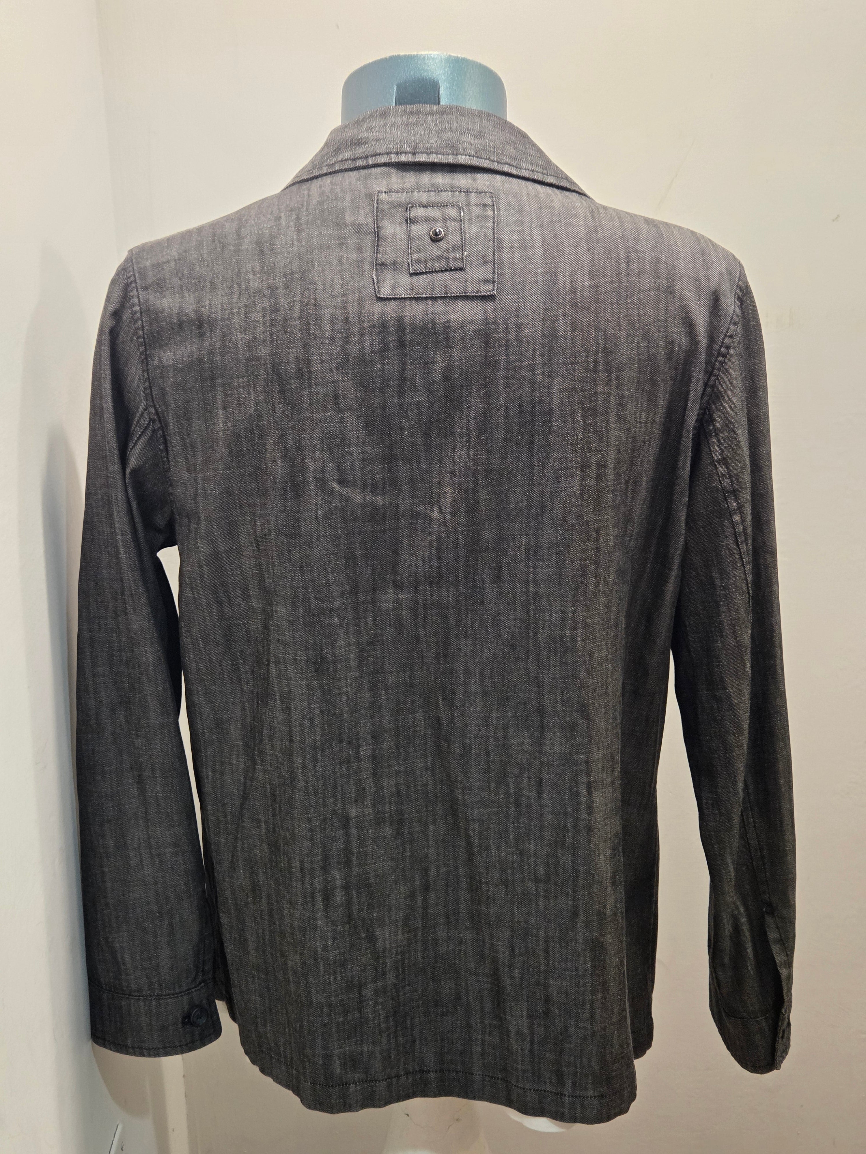 GIACCA CAMICIA WHITE SAND CHAMBRAY COLOR WASHED BLACK