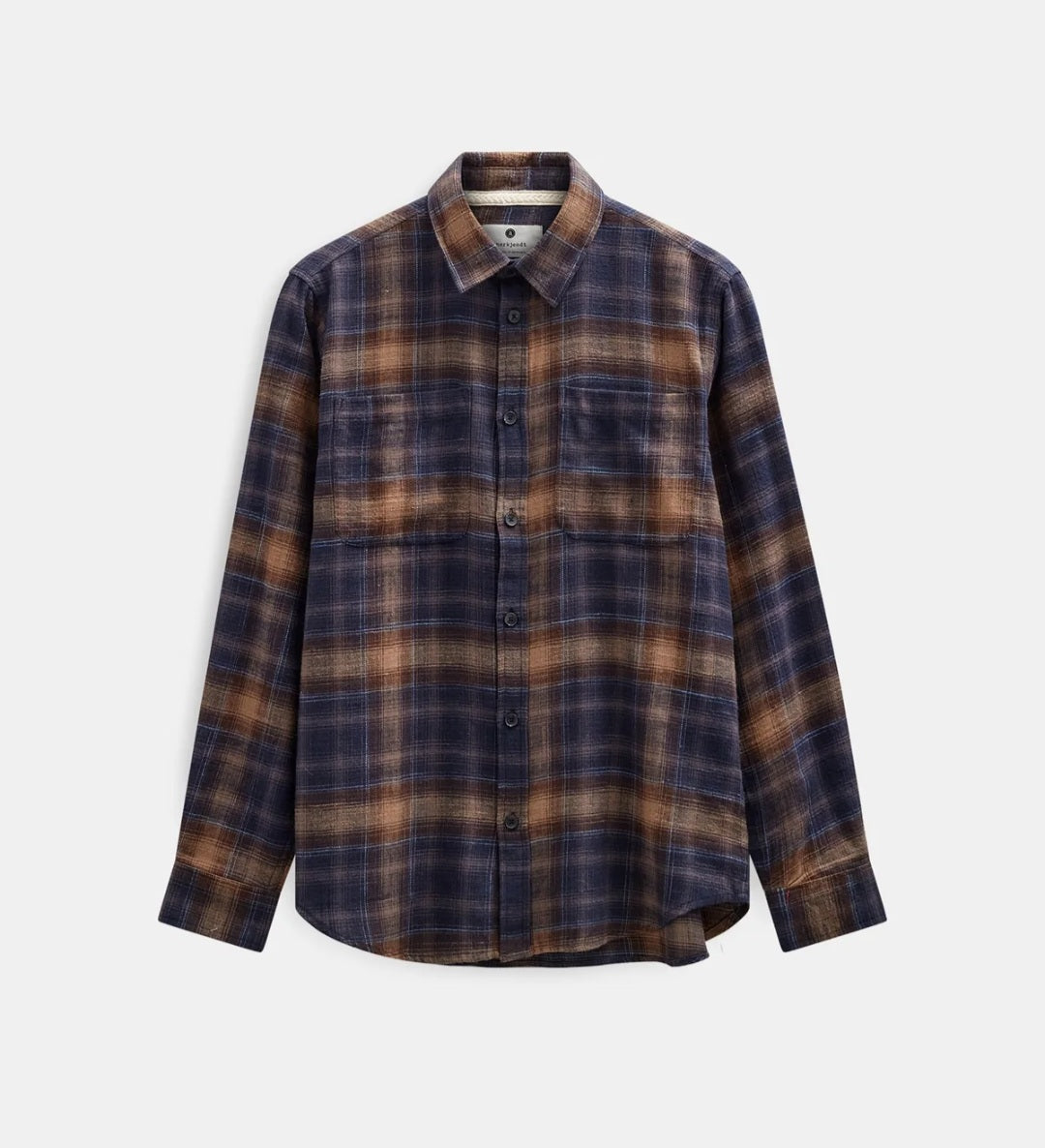 AKLEIF FLANNEL CHECK5 LS SHIRT ANERKJENDT COLOR ESTATE BLUE