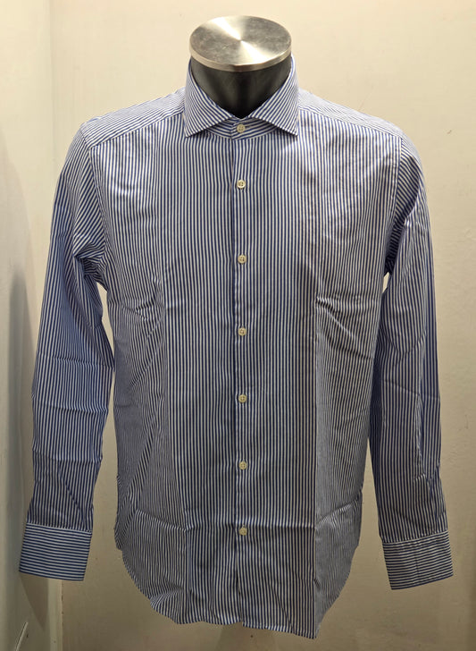 CAMICIA A RIGHE BIANCO AZZURRA GMF ART. 952207/05
