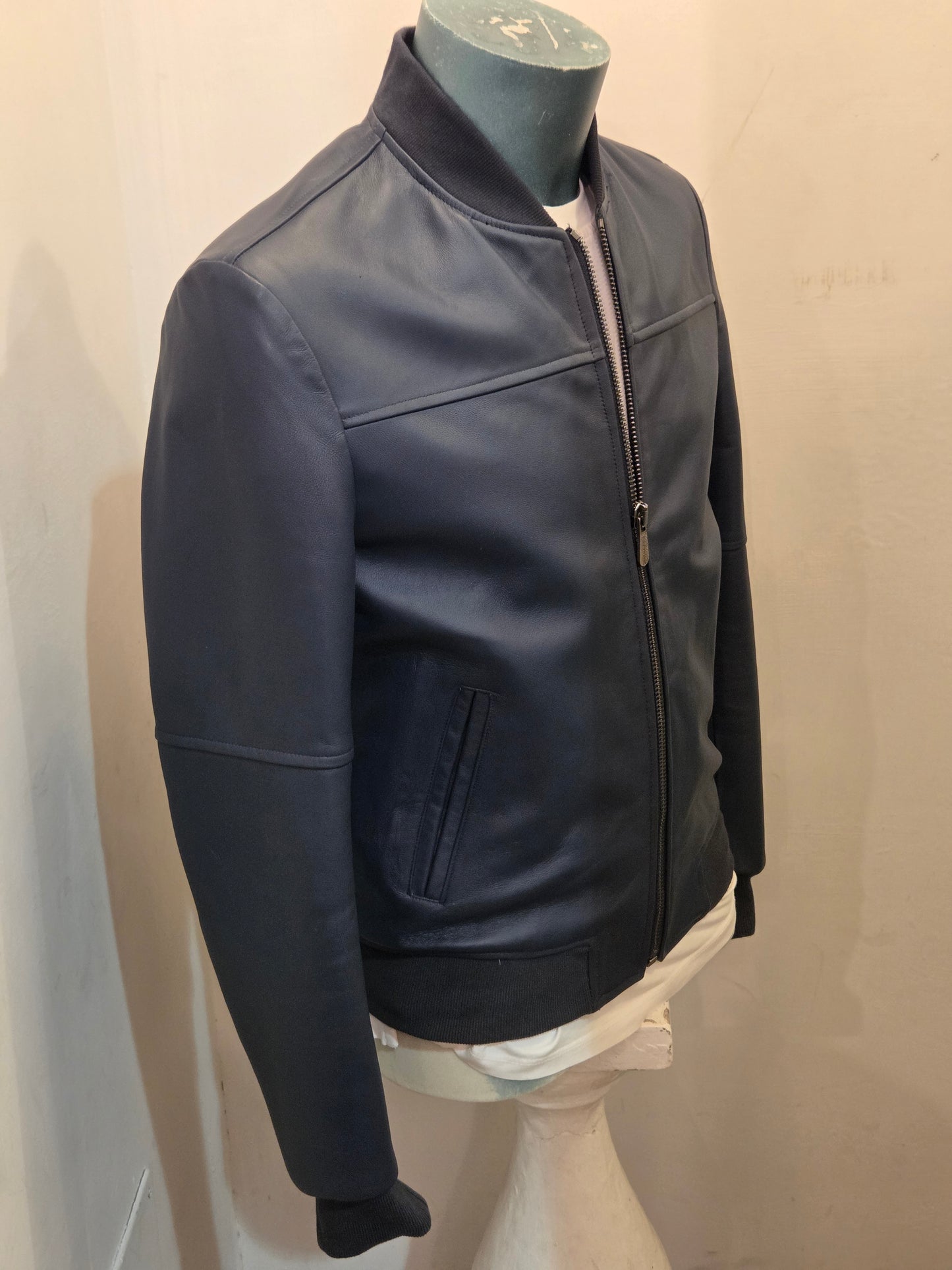GIUBBINO IN PELLE BLUSOTTO HULK BLU JEANS