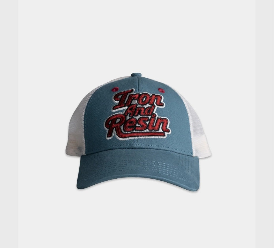 IRON AND RESIN NEON HAT COTTON- TWILL COLORE VINTAGE BLUE ONE SIZE
