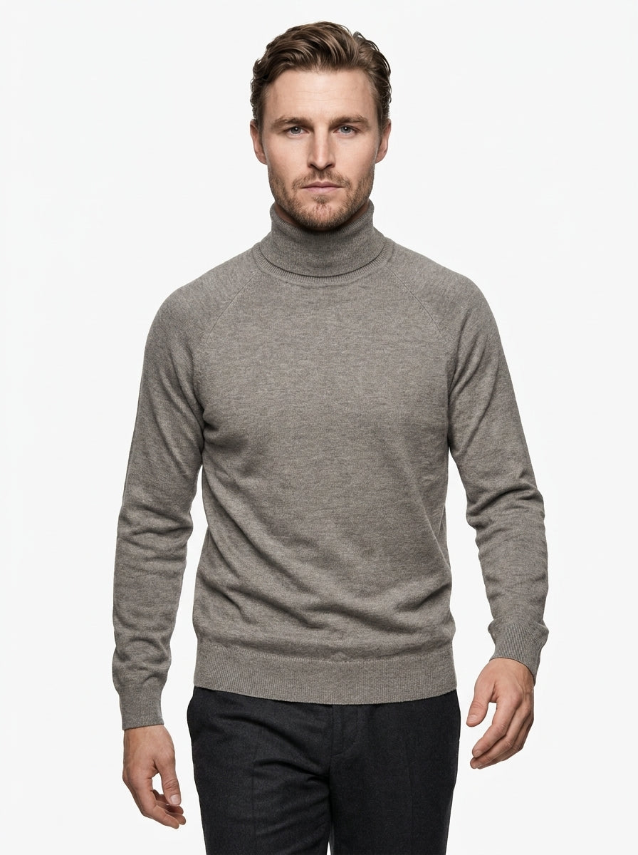 BRAMANTE MAGLIA COLLO ALTO REGULAR FIT COLOR BEIGE