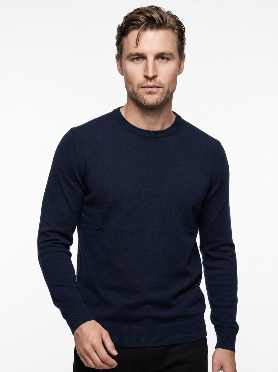BRAMANTE MAGLIA GIROCOLLO REGULAR FIT COLOR BLU NAVY