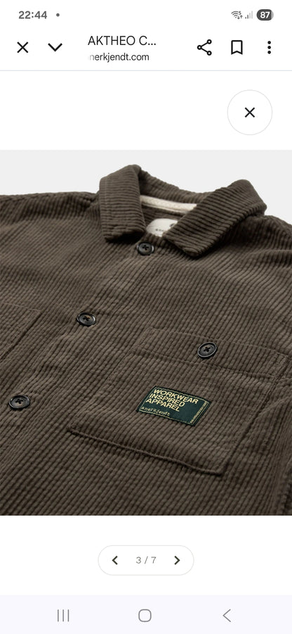 OVERSHIRT IN VELLUTO ANERKJENDT COLOR LICHEN GREEN