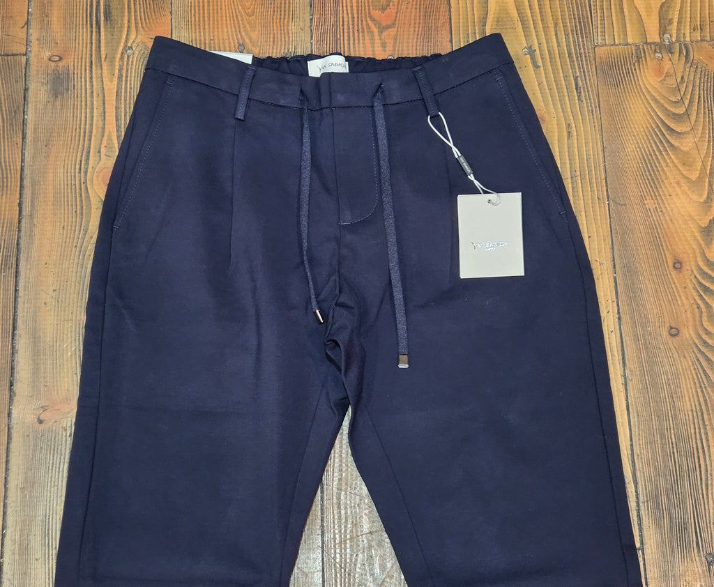 PANTALONI YAN SIMMON LIFE T414L PUNTO MILANO CON LACCIO COLOR BLU