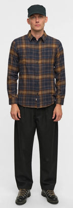 AKLEIF FLANNEL CHECK5 LS SHIRT ANERKJENDT COLOR ESTATE BLUE