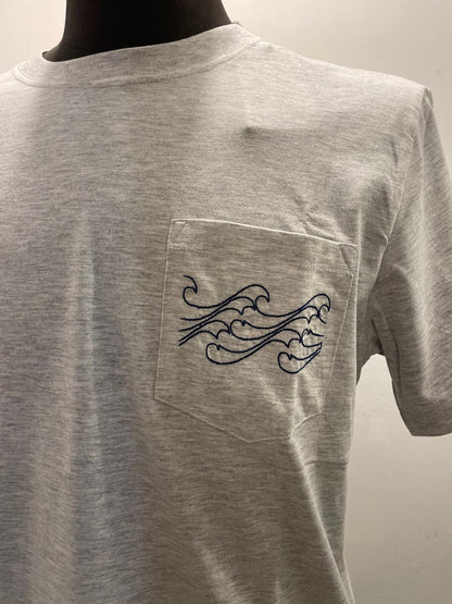T SHIRT IN THE BOX POCKET WAVE COLOR GRIGIO SS25009
