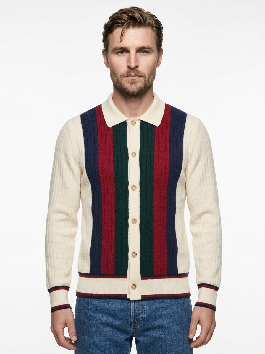 POLO APERTA MANICA LUNGA MODELLO FELIX COLOR BIANCO GALLIA KNIT PROJECT