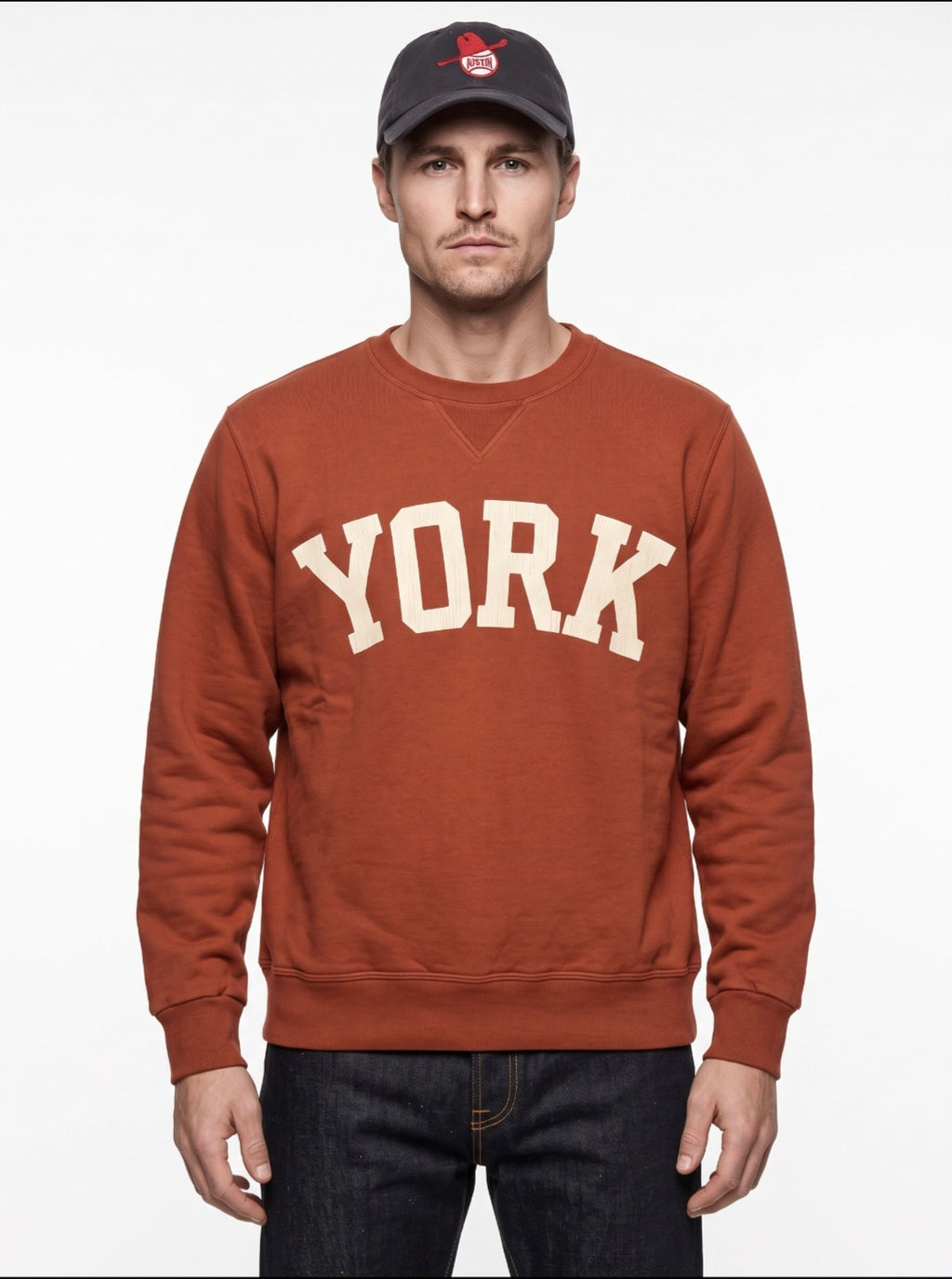 FELPA GIROCOLLO BOWERY NYC MODELLO YORK COLOR BRICK