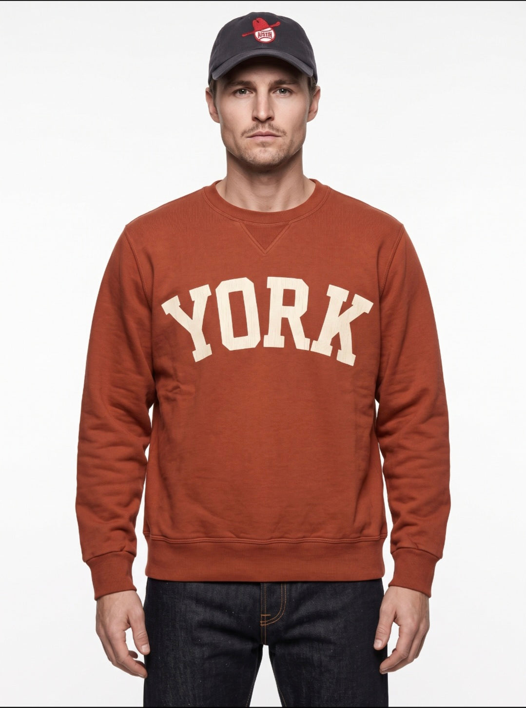 FELPA GIROCOLLO BOWERY NYC MODELLO YORK COLOR BRICK