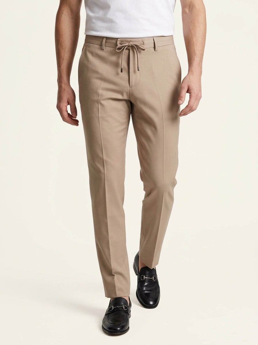 YAN SIMMON PANTALONE MODELLO LIFE COLORE NOCCIOLA  IN PUNTO MILANO MADE IN ITALY.