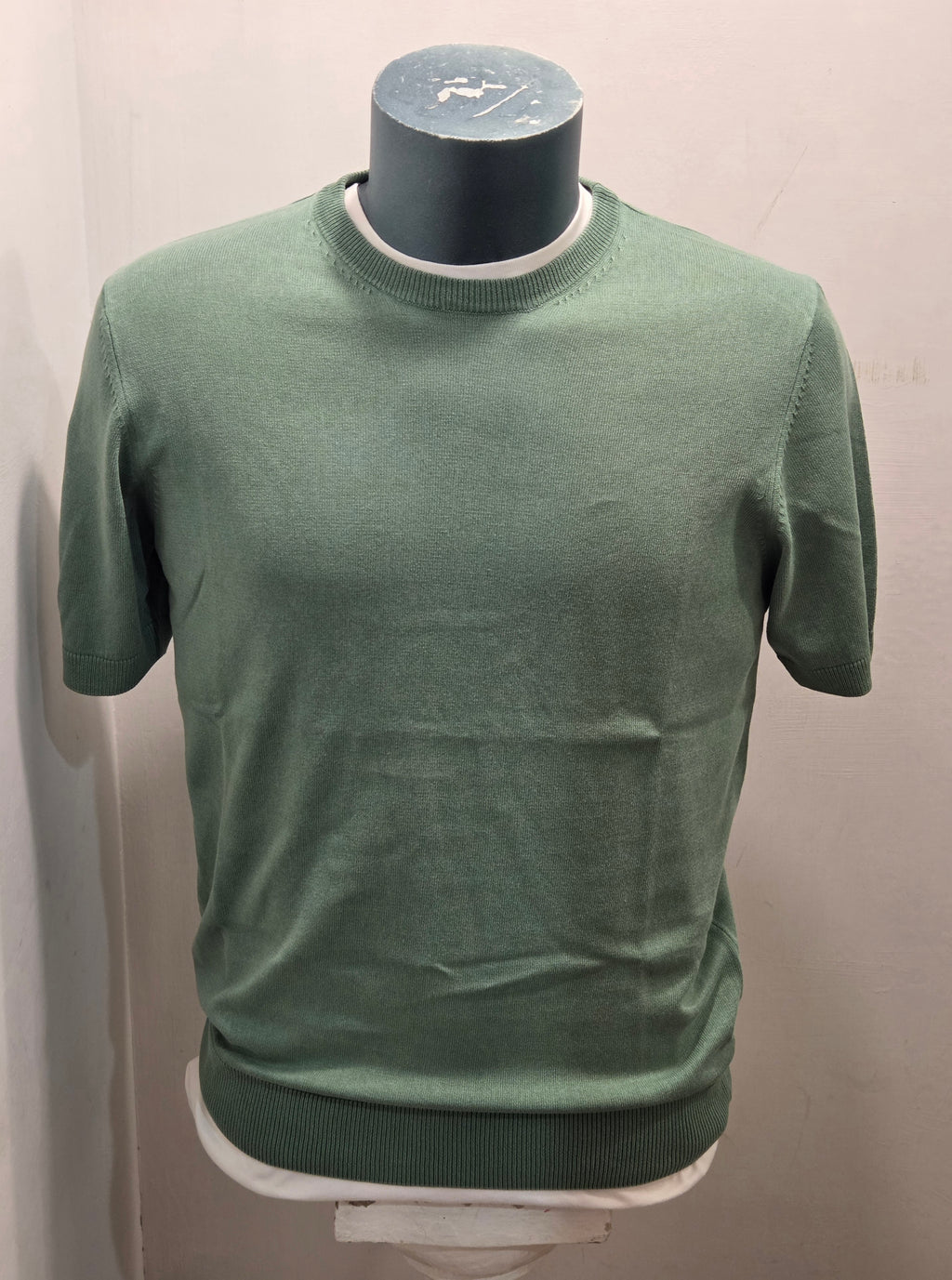 BRAMANTE MAGLIA FILO COTONE MANICA CORTA COLOR VERDE