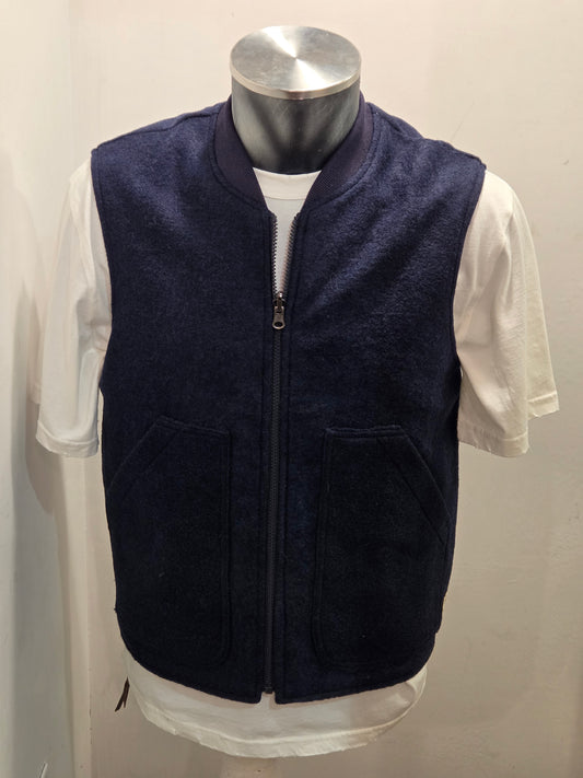 GILET SEADOG DOUBLE FACE TRAPUNTA-LANA COLOR BLU