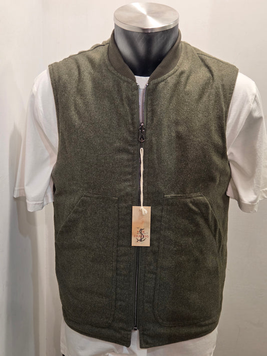 GILET SEADOG DOUBLE FACE LOREN TRAPUNTA-FLANELLA COLOR MILITARE