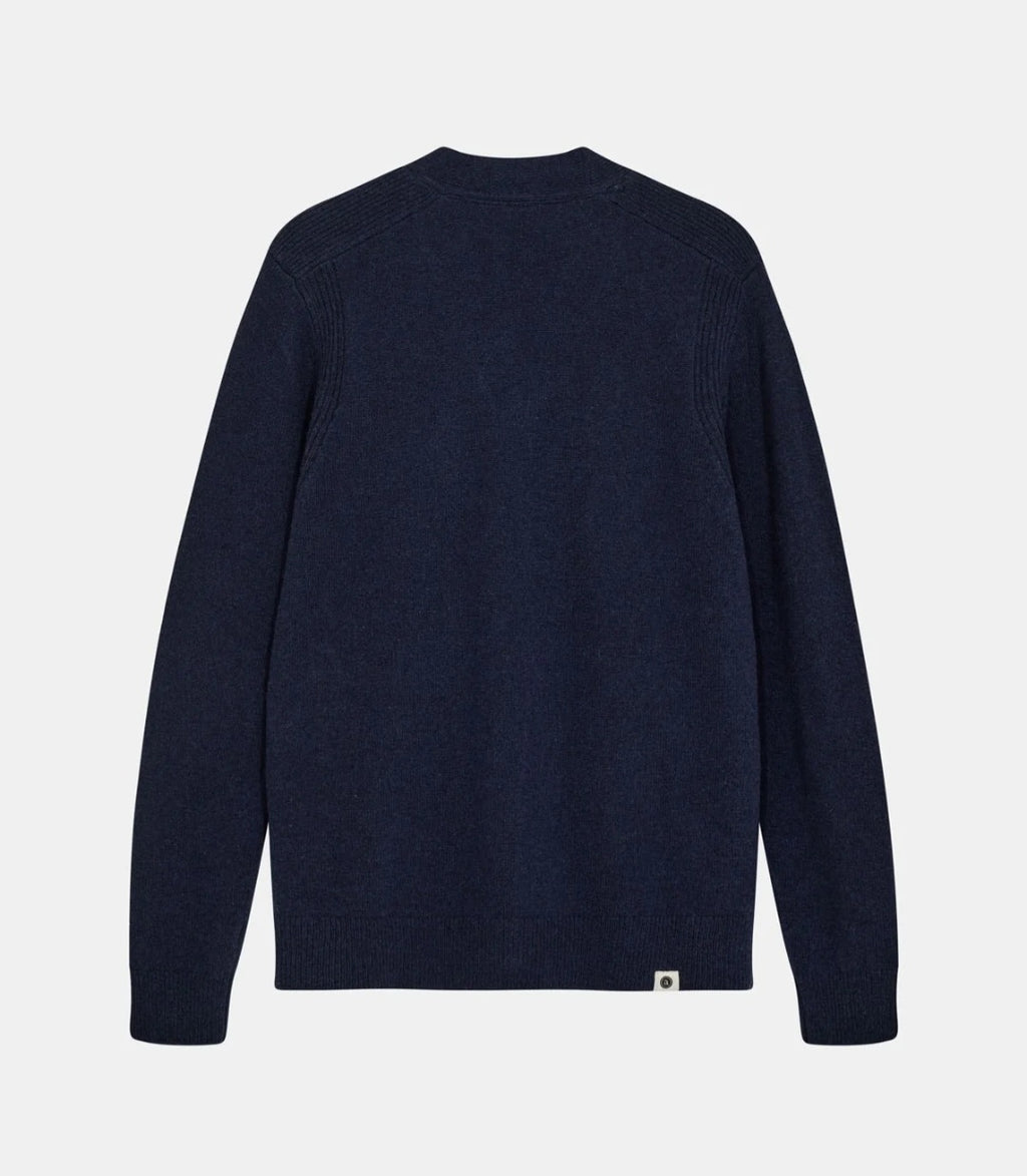 AKSVEND LAMBSWOOL CARDIGAN ANERKJENDT COLOR DARK NAVY