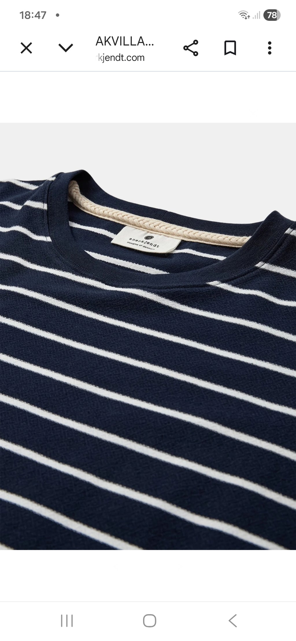 T SHIRT ANERKJENDT MODELLO AKVILLADS STRIPE SS TEE