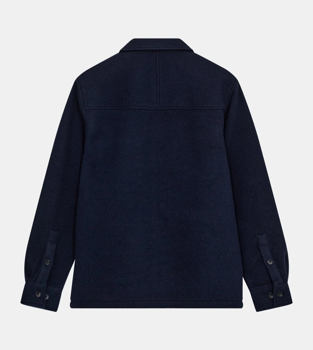 AKOSCAR BOILED WOOL OVERSHIRT ANERKJENDT COLOR SKY CAPTAIN