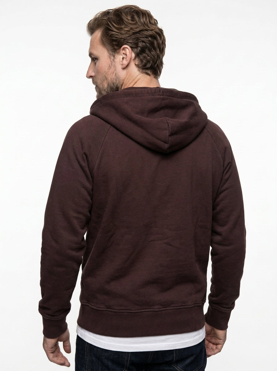 SEADOG FELPA SNAP CON ZIP E CAPPUCCIO COLOR BORDEAUX