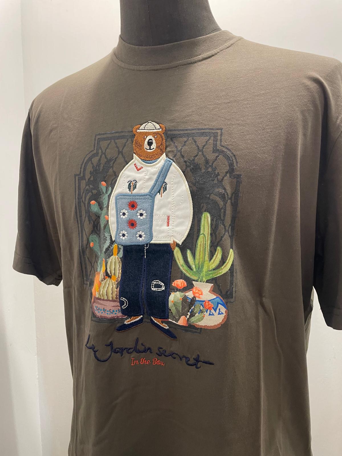 T SHIRT IN THE BOX MR. BOX JARDIN SECRET VERDE MILITARE SS250003