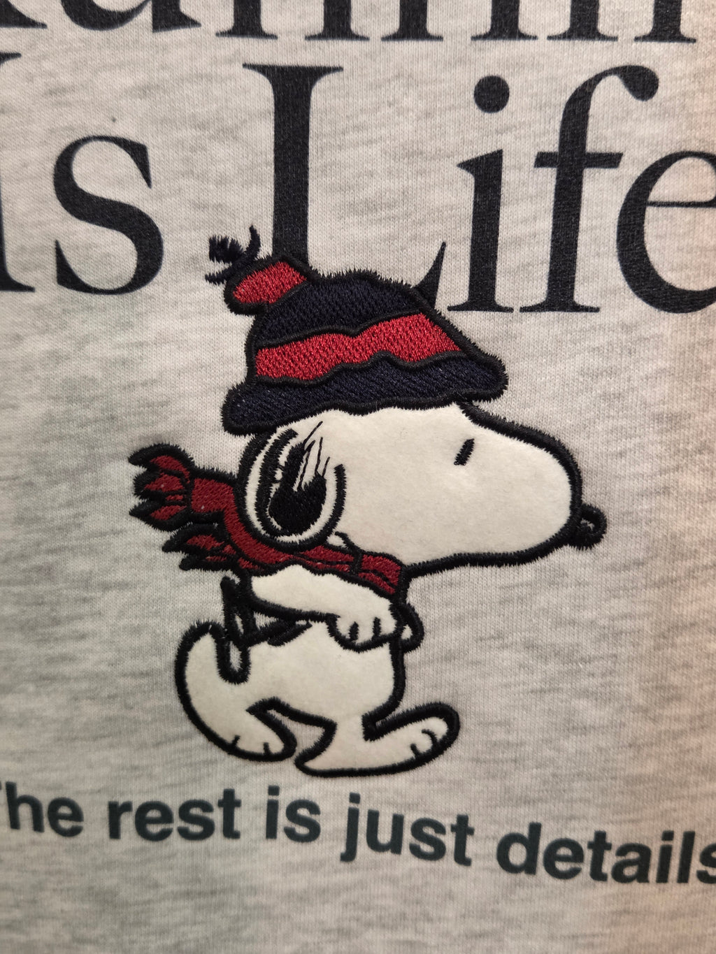 FELPA IN THE BOX GIROCOLLO GRIGIA SNOOPY RUNNING IS LIFE